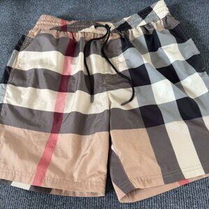 Burberry SS25 M Check Lace-Up Pocket Beach Shorts